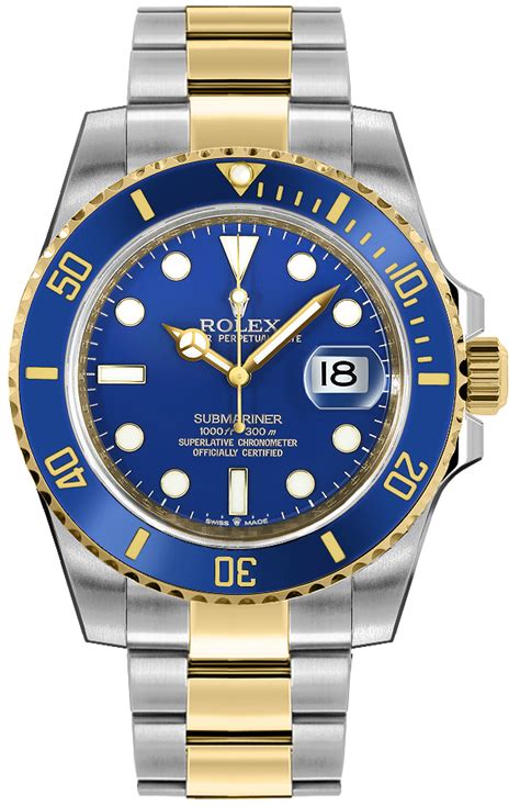 Buy Rolex Submariner Date Royal Blue Dial Two Tone Men's Watch 126613LB ...