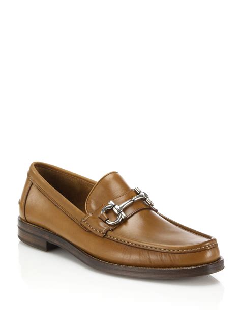 Ferragamo Loriano Leather Bit Loafers in Brown for Men | Lyst