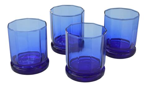 Vintage Cobalt Blue Glasses- Set of 4 | Chairish