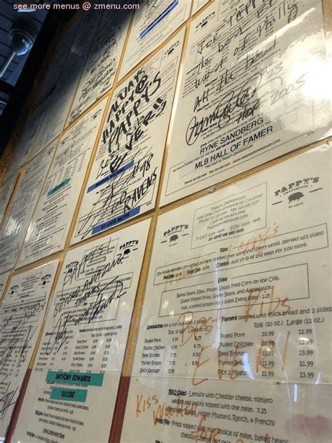 Menu at Pappy's Smokehouse BBQ, St. Louis