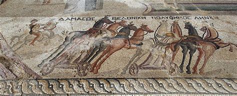 A Roman mosaic of an ancient chariot race has been uncovered in Cyprus