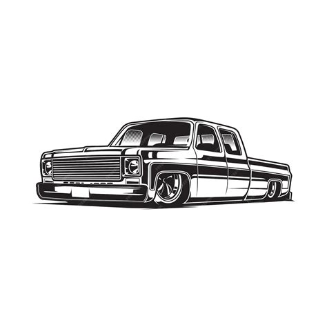 Premium Vector | Pickup truck silhouette pickup truck black and white