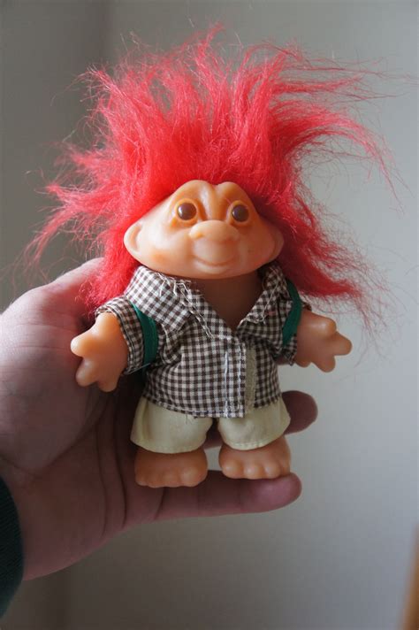 Vintage 1986 Dam Red Hair Troll In Plaid Shirt And | Etsy