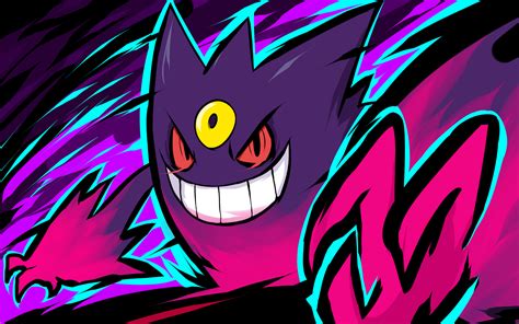 Fondos de pantalla : ilustración, Anime, dibujos animados, Pokemon, Ishmam, Mega Gengar ...