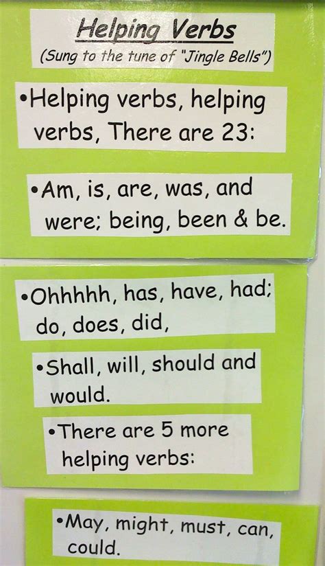 Helping Verbs song (to the tune of "Jingle Bells") | i heart speech-language pathology | Verb ...