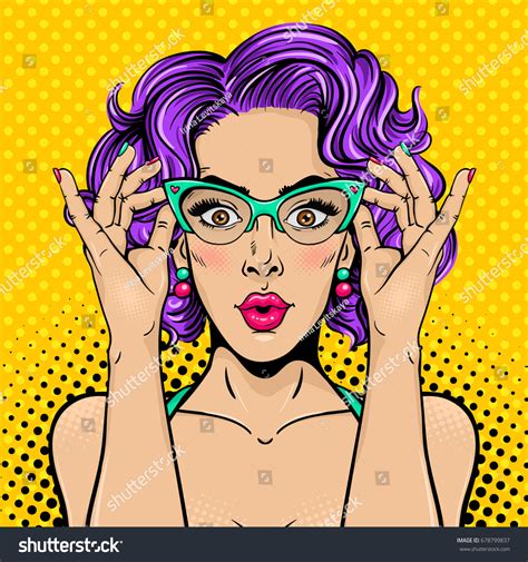 Wow Pop Art Female Face Closeup Stock Vector (Royalty Free) 678799837 | Shutterstock