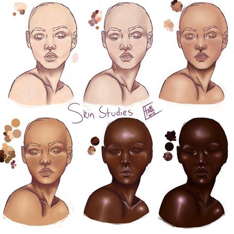 skin tones in digital painting | Skin drawing, Art reference, Palette art