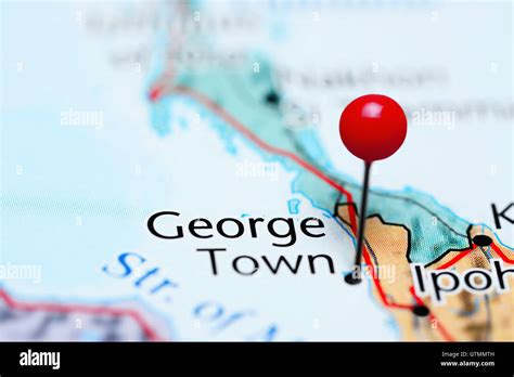 George Town pinned on a map of Malaysia Stock Photo - Alamy