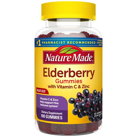 Nature Made Elderberry Gummies with Vitamin C & Zinc, 100 count ...