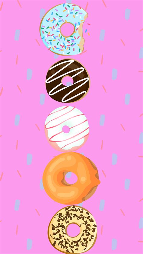 Donuts | Colorful art, Pink wallpaper, Cute wallpapers