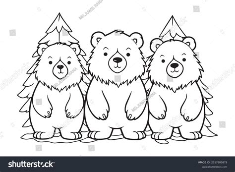 Cute Bear Coloring Pages Kids Coloring Stock Vector (Royalty Free) 2317600879 | Shutterstock