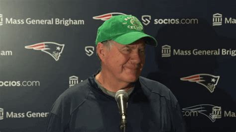 Bill Belichick Smiling At Interview GIF | GIFDB.com