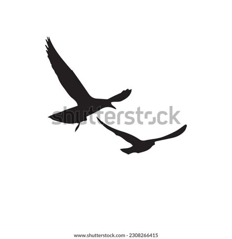 Two Flying Birds Silhouette Vector Art Stock Vector (Royalty Free ...