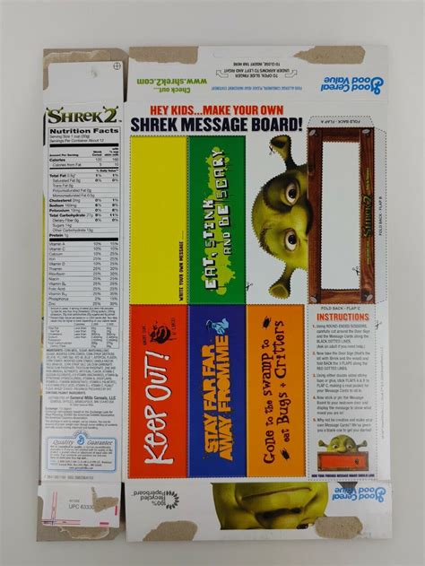 Shrek's (not donkey's) Shrek Cereal Box Flat General Mills 2004 | #4651911697