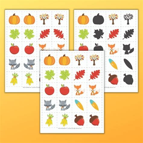 Free Printable Fall Matching Game (for toddlers & preschoolers) - The ...