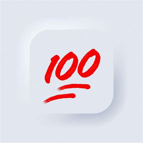 Premium Vector | 100 percent emoji. one hundred percent sign. neumorphic ui ux white user ...