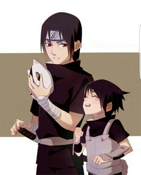 Sasuke, Itachi, Uchiha brothers, cute, Anbu, mask, young, childhood; Naruto | Naruto なると ...