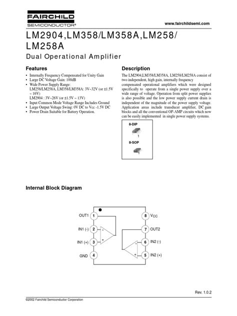 Datasheet LM358 | Operational Amplifier | Electrical Engineering