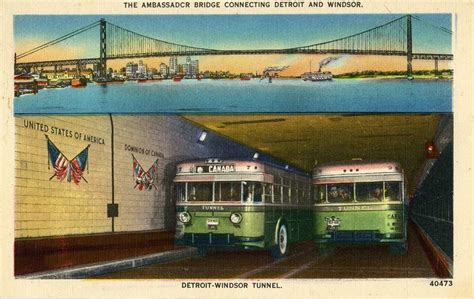 Detroit_Windsor_tunnel_border_line_MI_CN | Detroit history, Detroit ...