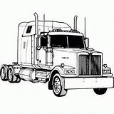 Peterbilt Semi Truck Coloring Page Drawing Sketch sketch template