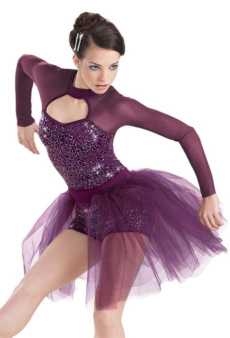 Weissman | Sequin Mesh Sleeve Biketard | Dance attire, Dance outfits ...