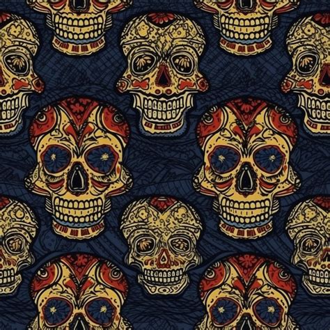 Premium AI Image | Day of the dead skulls wallpaper