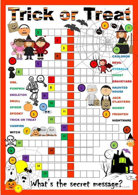 Halloween Crossword - English ESL Worksheets | Halloween lesson ...