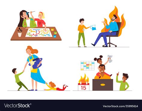 Family communication problems Royalty Free Vector Image