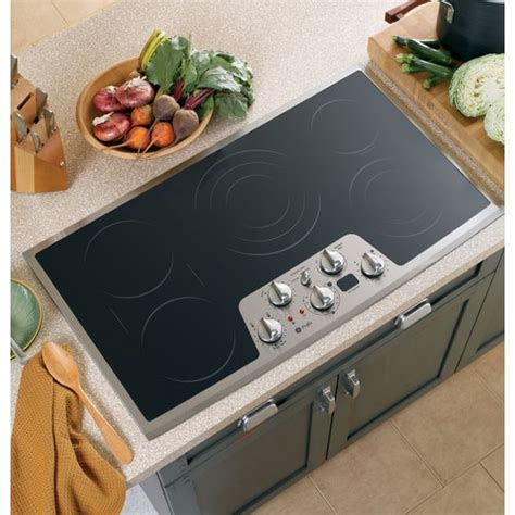 GE Profile 5-Element Smooth Surface Electric Cooktop (Stainless Steel ...