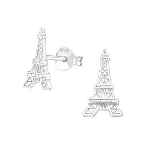 Sterling Silver Eiffel Tower Stud Earrings - The Jewelry Vine