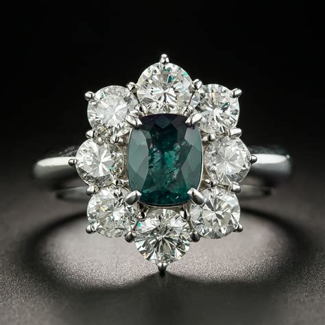 Estate 1.24 Carat Alexandrite and Diamond Ring - Antique & Vintage Gemstone Rings - Antique ...