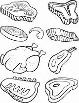 Coloring Meat Pages Beef Printable Leg Steak Turkey Sheets Color Piece  sketch template