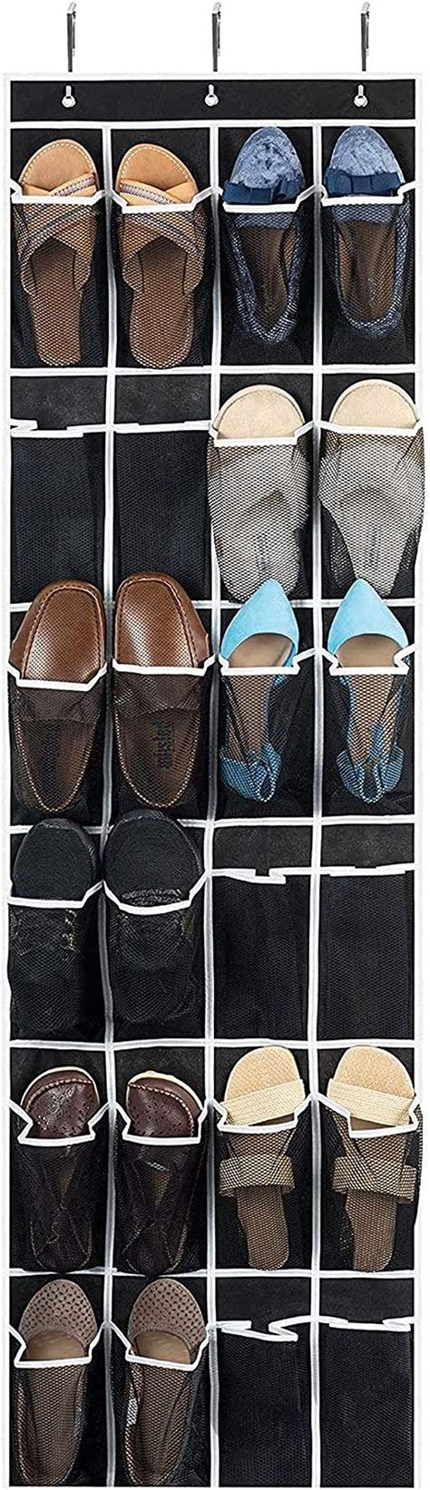 Amazon.com: ZOBER Over the Door Shoe Organizer, 24 Pockets - Hanging ...