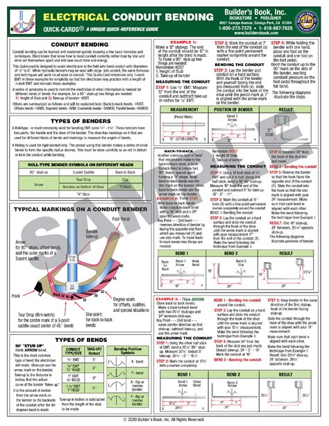 Conduit Bending Charts.: Builder's Book, Inc.Bookstore