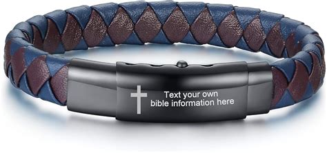 Free Engraved Faith Christian Bracelets for Men Bible Verses Handmade ...