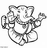 Lord Ganesha 5 coloring Page sketch template