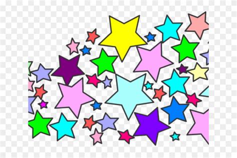 Shooting Star Clipart Transparent Background - Colorful Stars Clipart ...