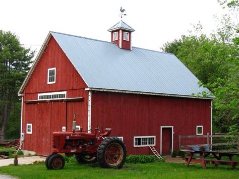 Red Barn Red School House, Metal Roof Houses, Backyard Barn, Country ...