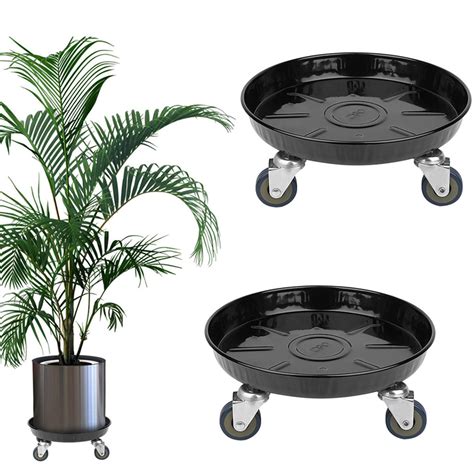 2 Pack Plant Caddy Round Plant Dolly with Universal Wheels Indoor ...