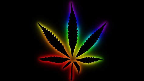 Colorful Weed Leaf In Black Background HD Weed Wallpapers | HD ...