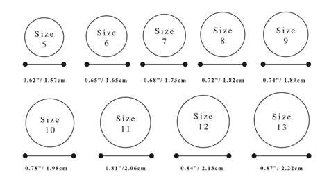 Printable Ring Size Chart Mens