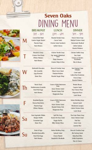 Weekly Dining Hall Menu