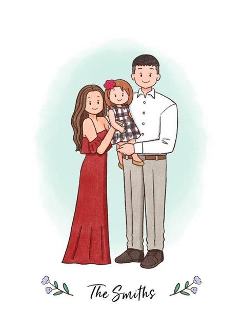 I love my family | Family drawing illustration, Custom family portrait ...