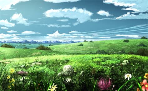 Cute Green Anime Landscape Wallpapers - Wallpaper Cave