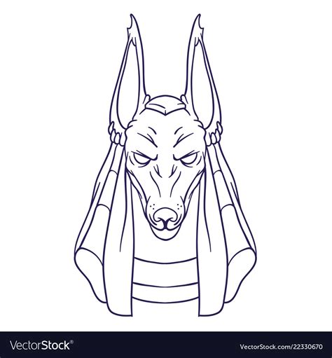 Silhouette of anubis the god death Royalty Free Vector Image