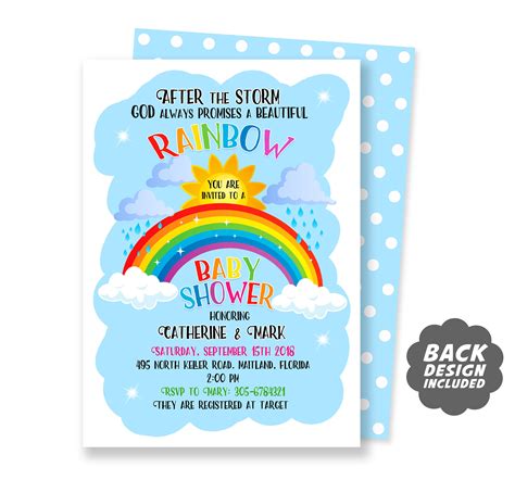 Rainbow Baby Invitation Rainbow Baby Shower Invitation - Etsy España