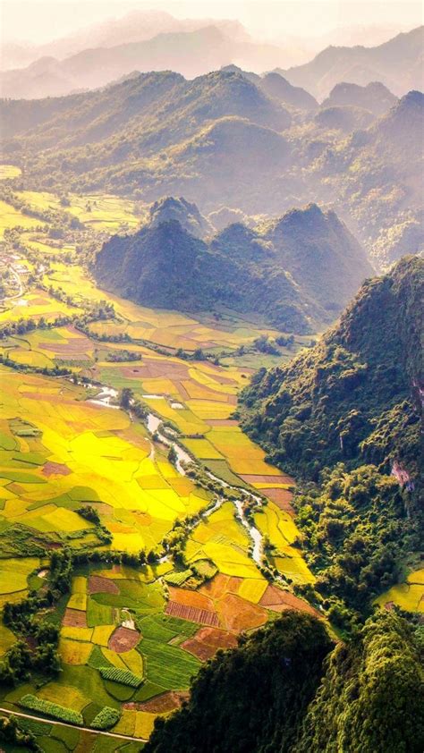 Village, Vietnam, mountains, aerial shot, landscape, 720x1280 wallpaper | Landscape, Phone ...