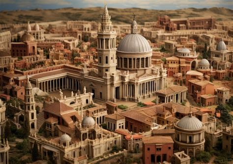 Premium AI Image | A detailed model of ancient Rome showcasing its ...