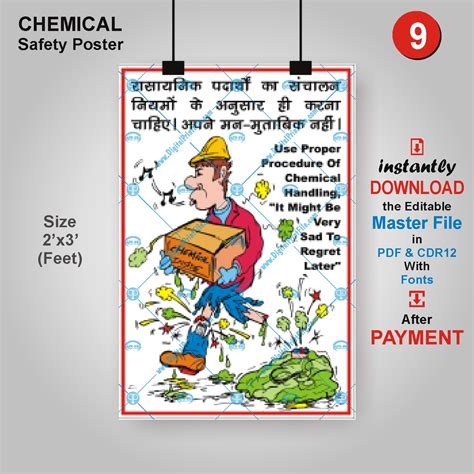 Five Ways to Store Chemical Safely - Safety Poster - Digital Print File