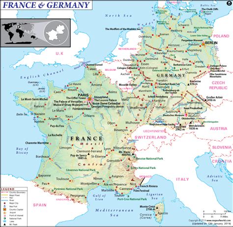 Map of France and Germany